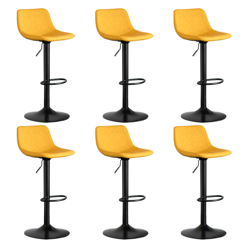 Contemporary Reception Adjustable Height Stool Matte Finish Leather Barstool