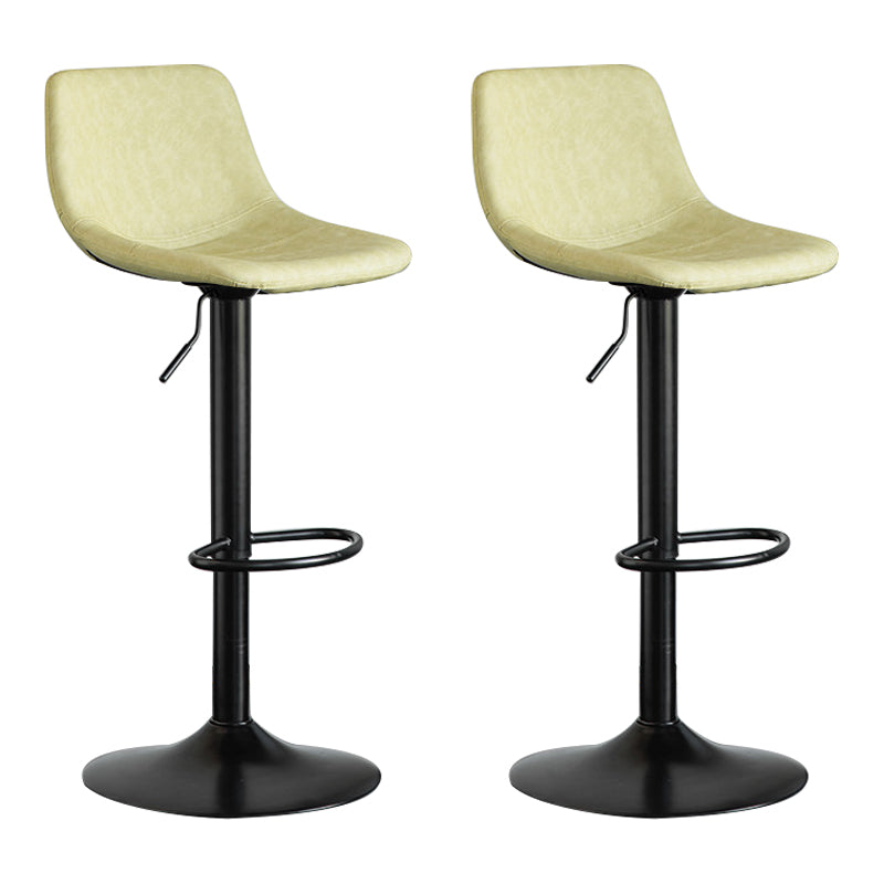 Contemporary Reception Adjustable Height Stool Matte Finish Leather Barstool