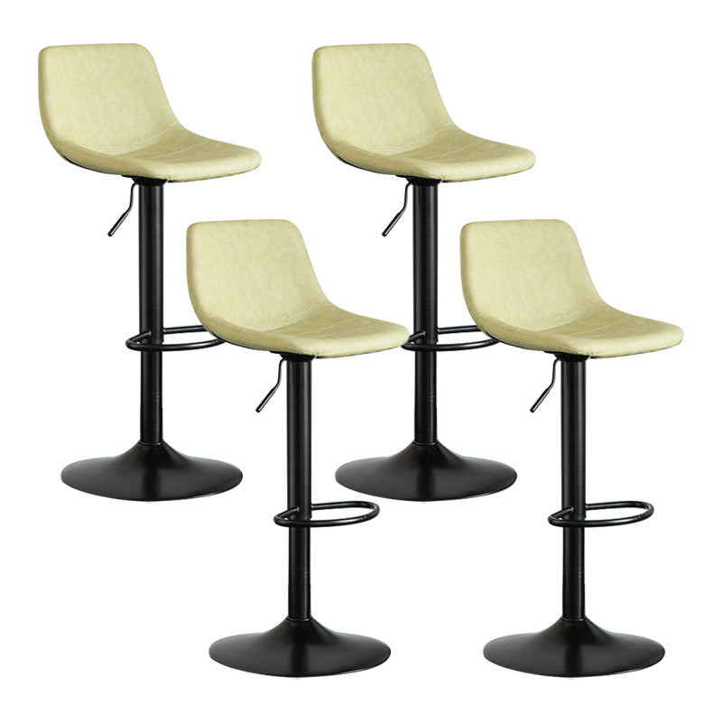 Contemporary Reception Adjustable Height Stool Matte Finish Leather Barstool