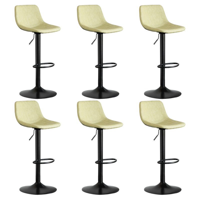 Contemporary Reception Adjustable Height Stool Matte Finish Leather Barstool