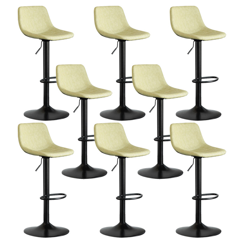 Contemporary Reception Adjustable Height Stool Matte Finish Leather Barstool