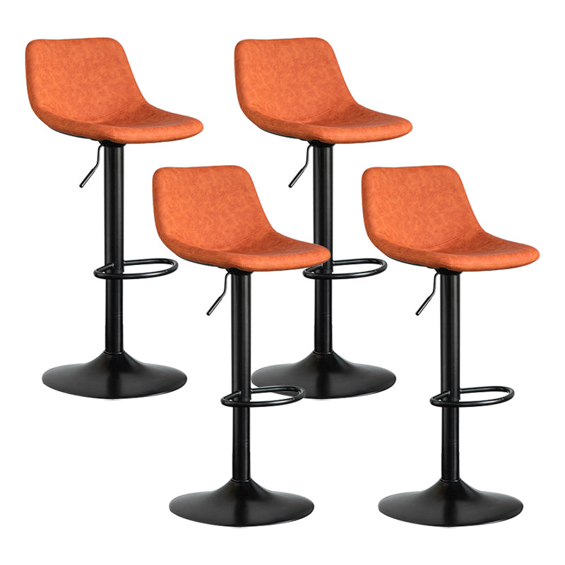 Contemporary Reception Adjustable Height Stool Matte Finish Leather Barstool