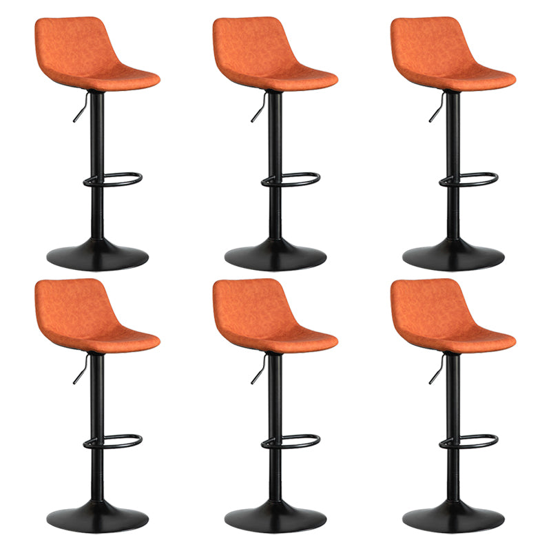 Contemporary Reception Adjustable Height Stool Matte Finish Leather Barstool