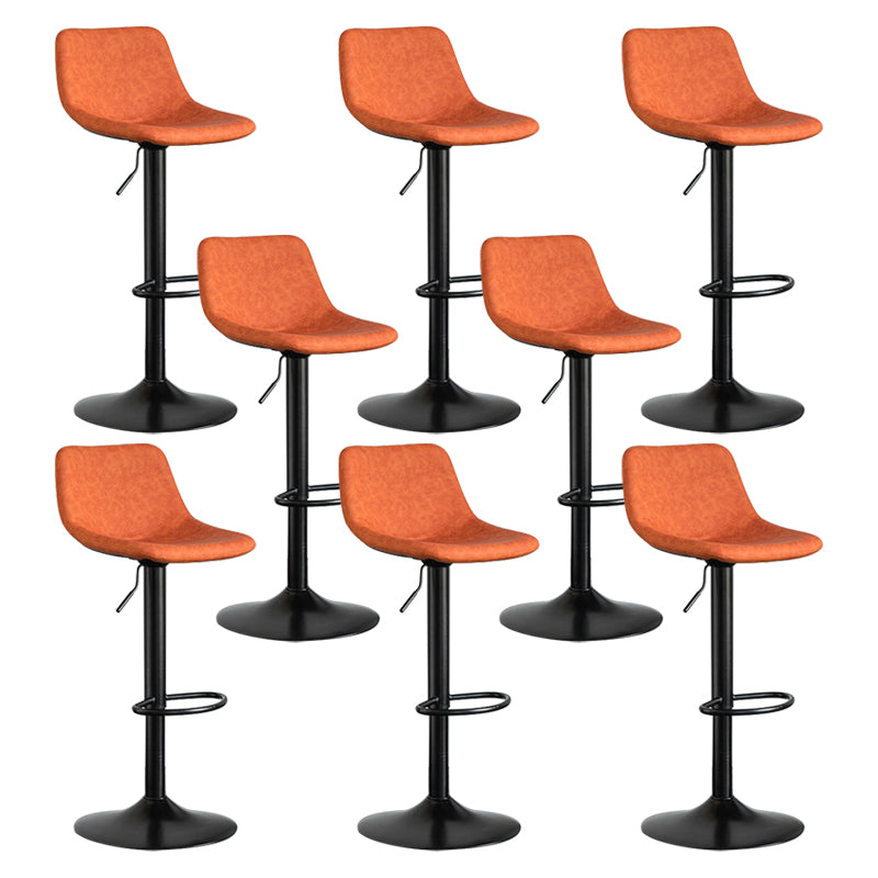 Contemporary Reception Adjustable Height Stool Matte Finish Leather Barstool