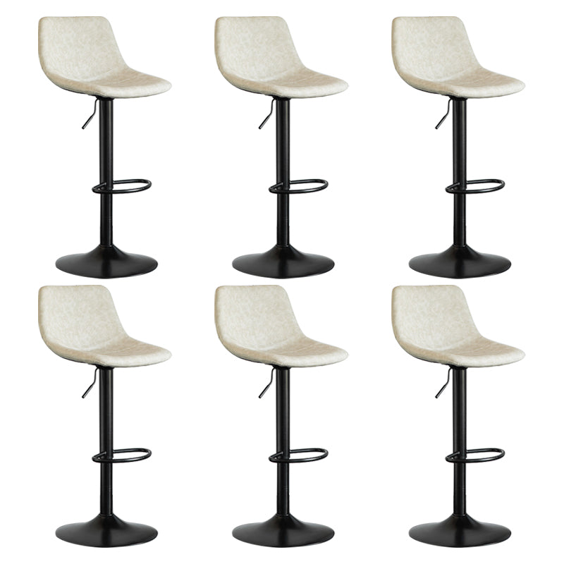 Contemporary Reception Adjustable Height Stool Matte Finish Leather Barstool