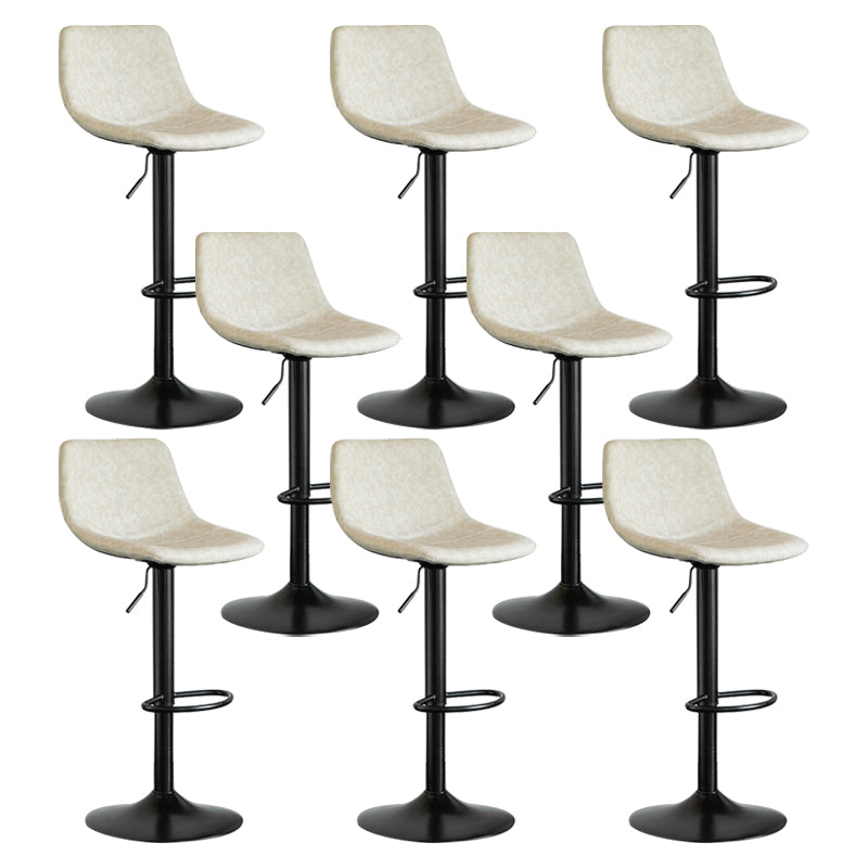Contemporary Reception Adjustable Height Stool Matte Finish Leather Barstool