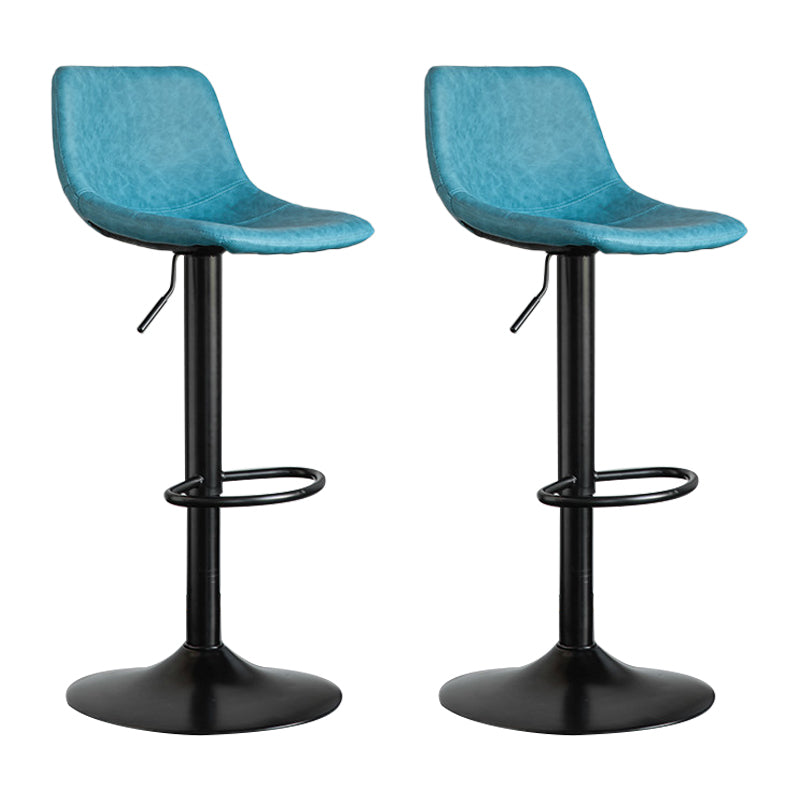 Contemporary Reception Adjustable Height Stool Matte Finish Leather Barstool