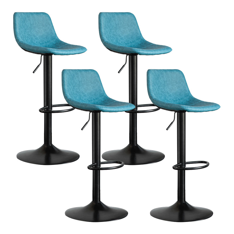 Contemporary Reception Adjustable Height Stool Matte Finish Leather Barstool