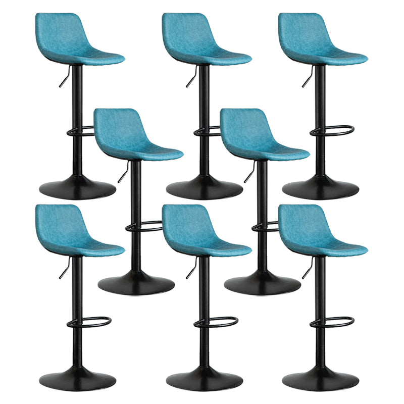 Contemporary Reception Adjustable Height Stool Matte Finish Leather Barstool