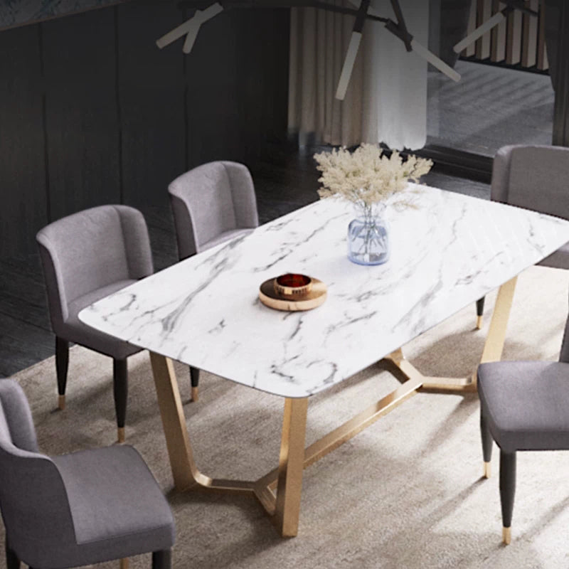 1/2/5/6 Pcs Dining Room Table and Chair Set Sintered Stone Dining Room Set