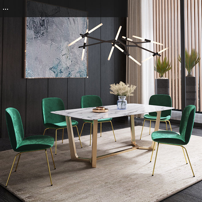 1/2/5/6 Pcs Dining Room Table and Chair Set Sintered Stone Dining Room Set