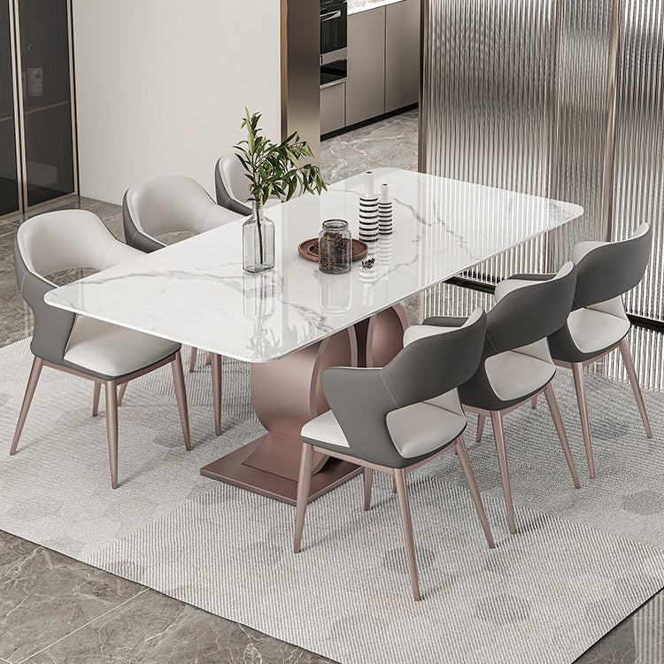 Nordic Glam Rectangle Sintered Stone Dining Table Set 1/4/5/6/7 Pieces Set
