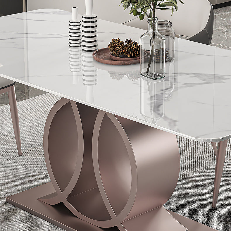 Nordic Glam Rectangle Sintered Stone Dining Table Set 1/4/5/6/7 Pieces Set
