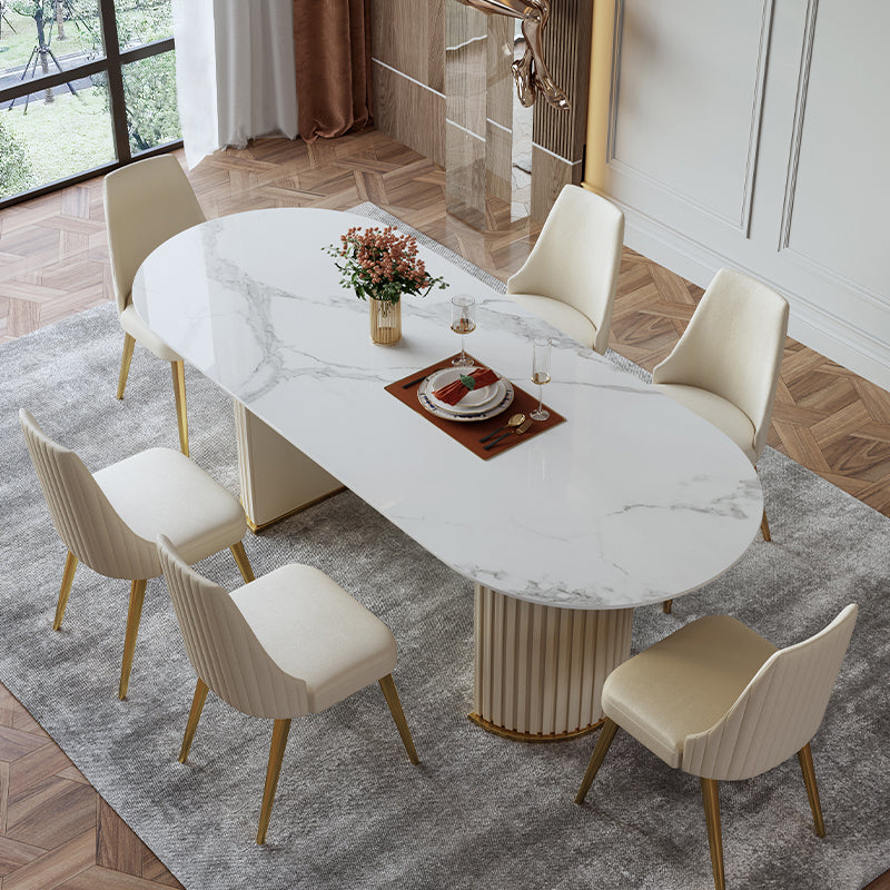1/4/5/7 Pcs Sintered Stone Dining Room Set Dining Room Table and Chair Set