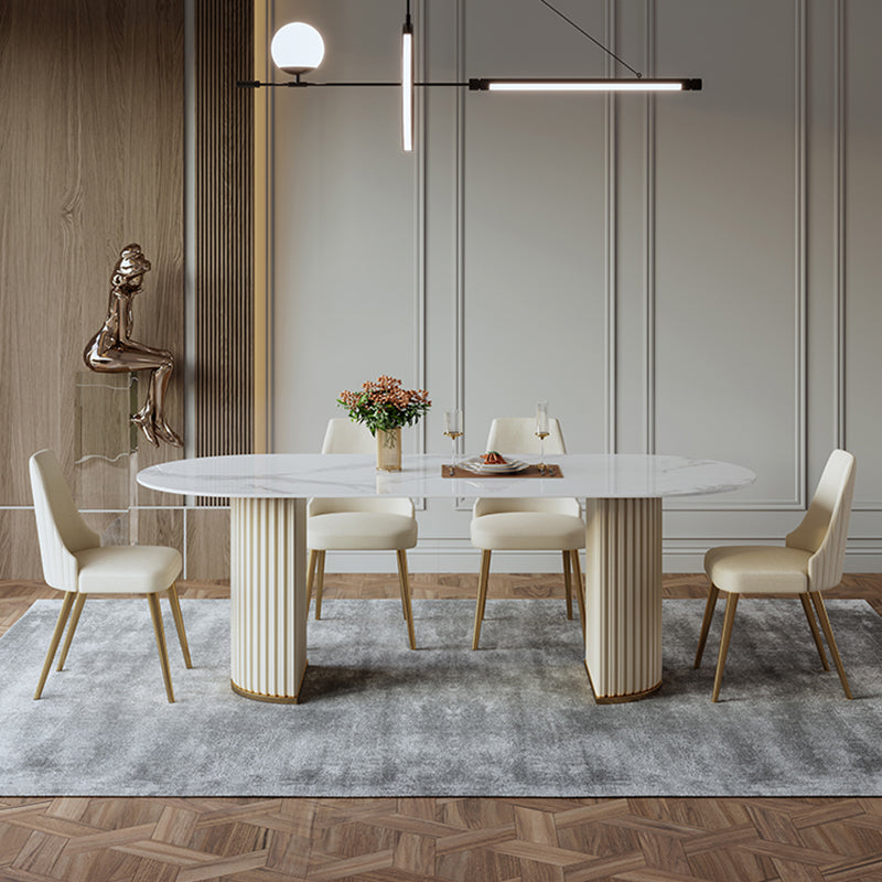 1/4/5/7 Pcs Sintered Stone Dining Room Set Dining Room Table and Chair Set
