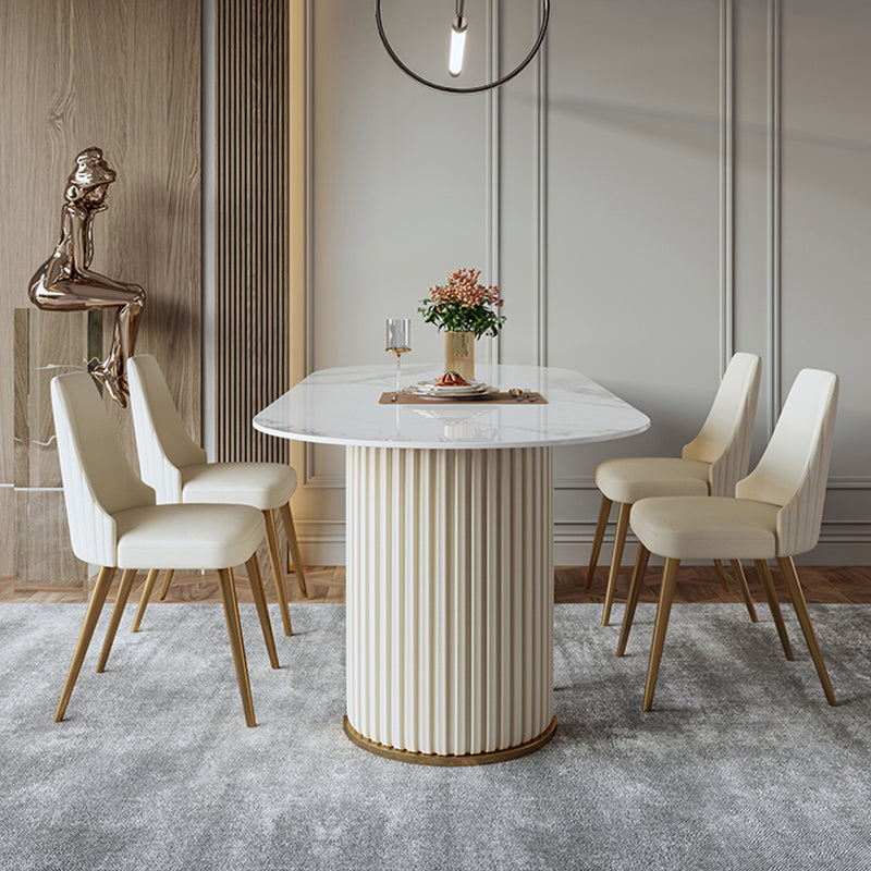 1/4/5/7 Pcs Sintered Stone Dining Room Set Dining Room Table and Chair Set