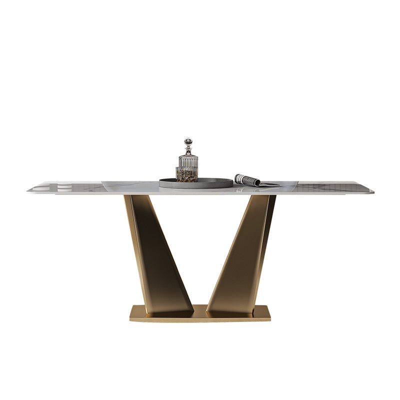 Nordic Glam Rectangle Sintered Stone Dining Table Set 1/4/5/7 Pieces Dining Set