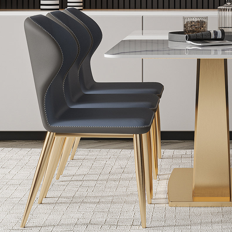 Nordic Glam Rectangle Sintered Stone Dining Table Set 1/4/5/7 Pieces Dining Set