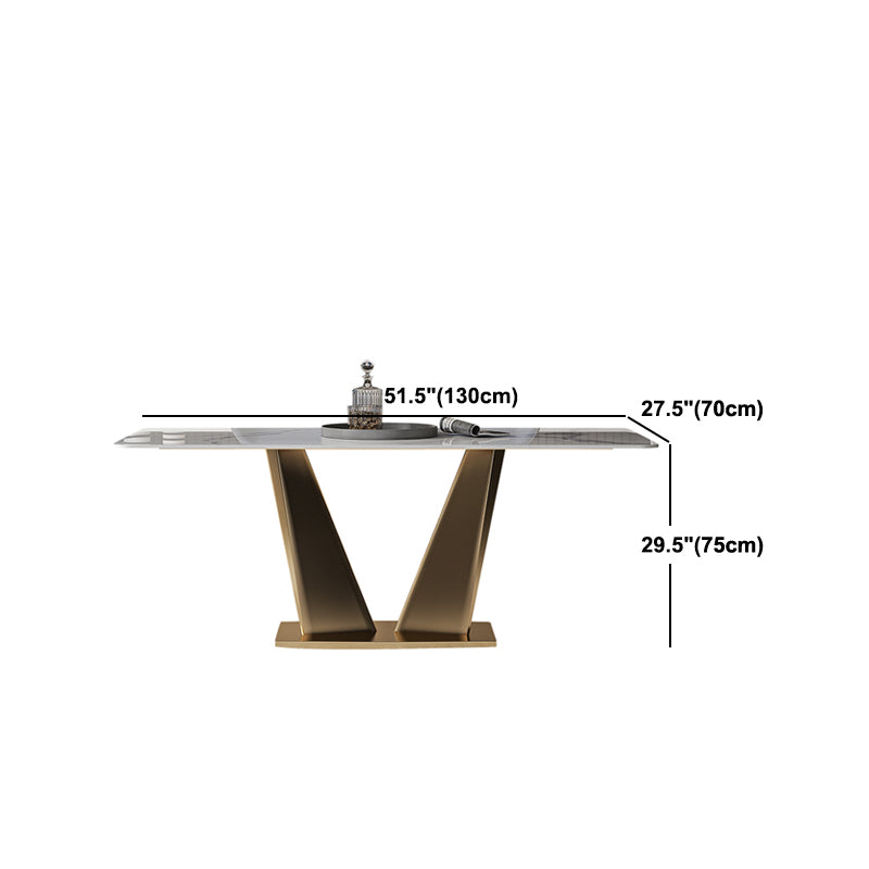 Nordic Glam Rectangle Sintered Stone Dining Table Set 1/4/5/7 Pieces Dining Set