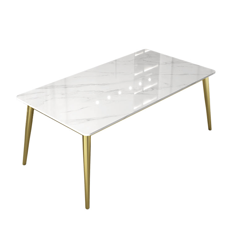 Glam White Sintered Stone Dining Table Set 1/2/5/7 Pieces Dining Set for Home Use
