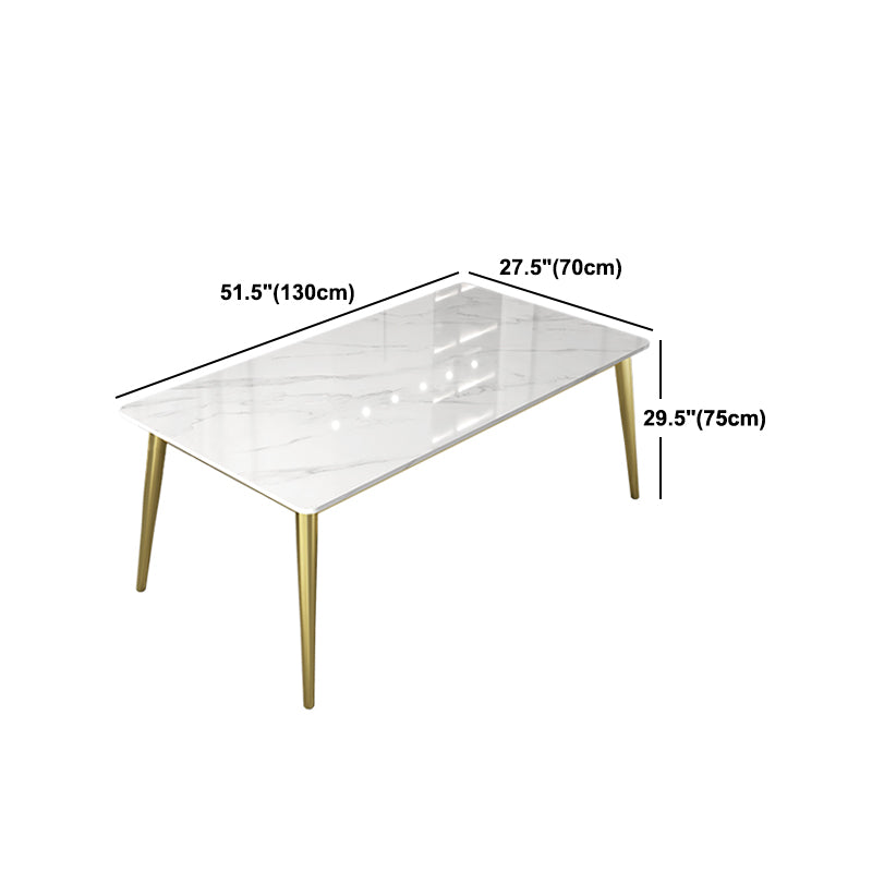 Glam White Sintered Stone Dining Table Set 1/2/5/7 Pieces Dining Set for Home Use