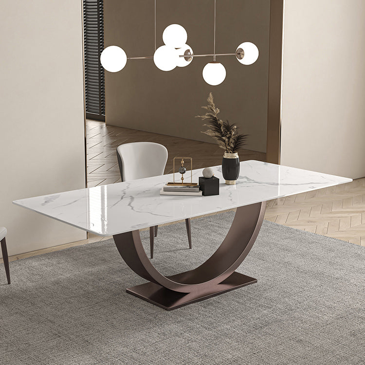 Modern Rectangle Sintered Stone Dining Table Set 1/2/4/5/7 Pieces Dining Set