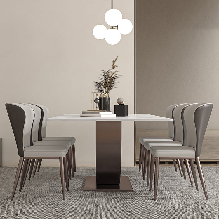 Modern Rectangle Sintered Stone Dining Table Set 1/2/4/5/7 Pieces Dining Set