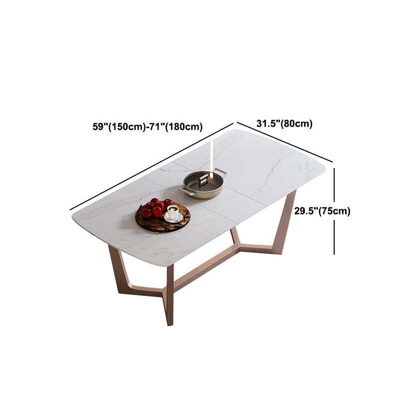 Extendable Sintered Stone Top Dining Set Rectangle 1/4/5/7 Pieces Dining Table with Chairs