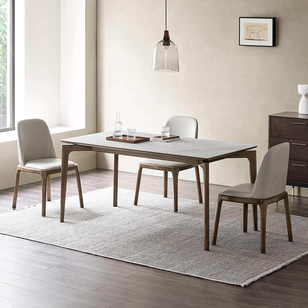 Modern Sintered Stone Top Dining Set Rectangle 1/2/4/5 Pieces Dining Room Table Set