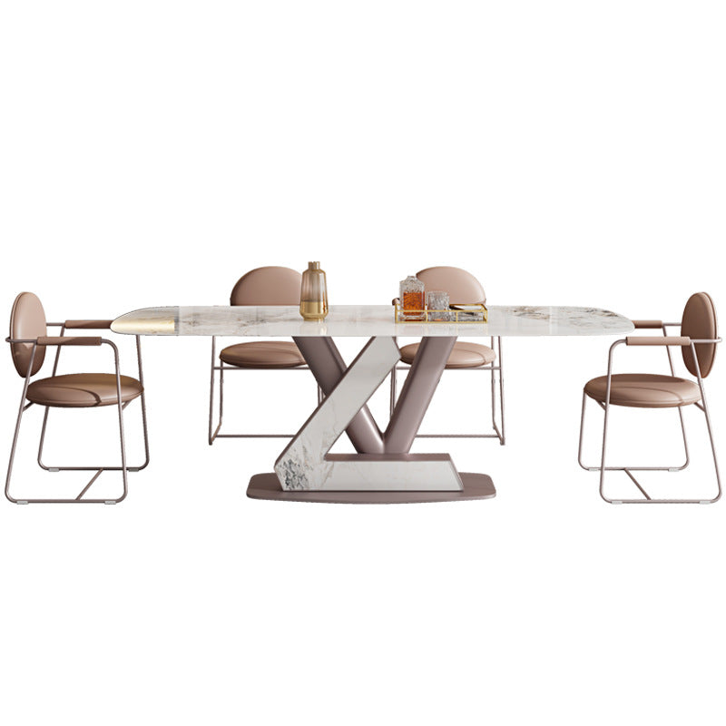 Luxury Sintered Stone Top Dining Set Rectangle 1/4/5/7 Pieces Dining Room Table Set