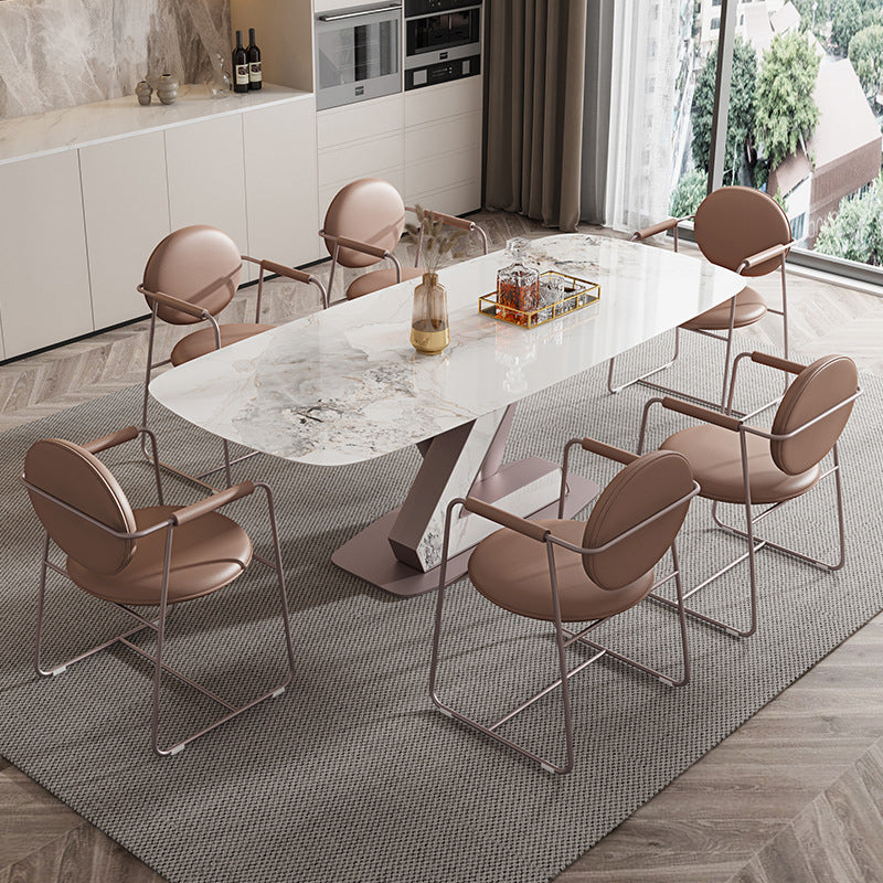 Luxury Sintered Stone Top Dining Set Rectangle 1/4/5/7 Pieces Dining Room Table Set
