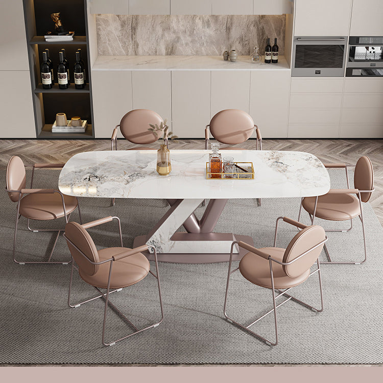 Luxury Sintered Stone Top Dining Set Rectangle 1/4/5/7 Pieces Dining Room Table Set