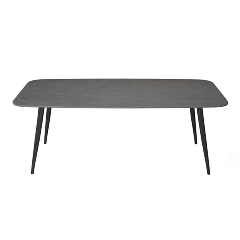 Sintered Stone Indoor Table in Grey Industrial Kitchen Table with 4 Legs