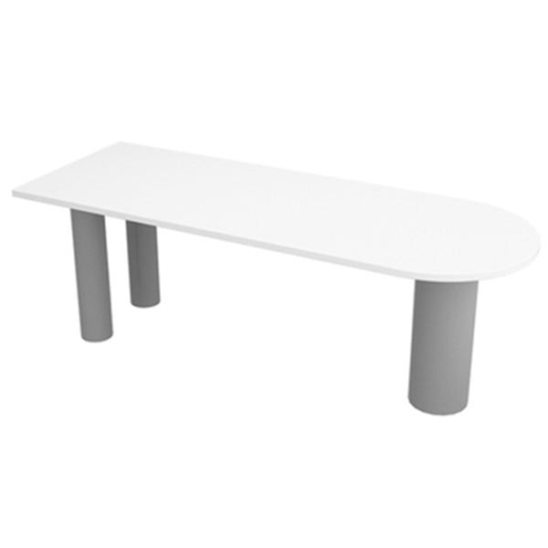 Modern Oval Dining Table Grey Solid Wood Double Pedestal Table Home Kitchen Dinner