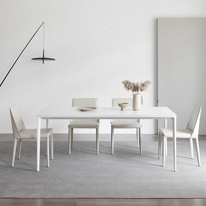Stone Top Dining Table Rectangle Contemporary Dining Table with 4 Legs