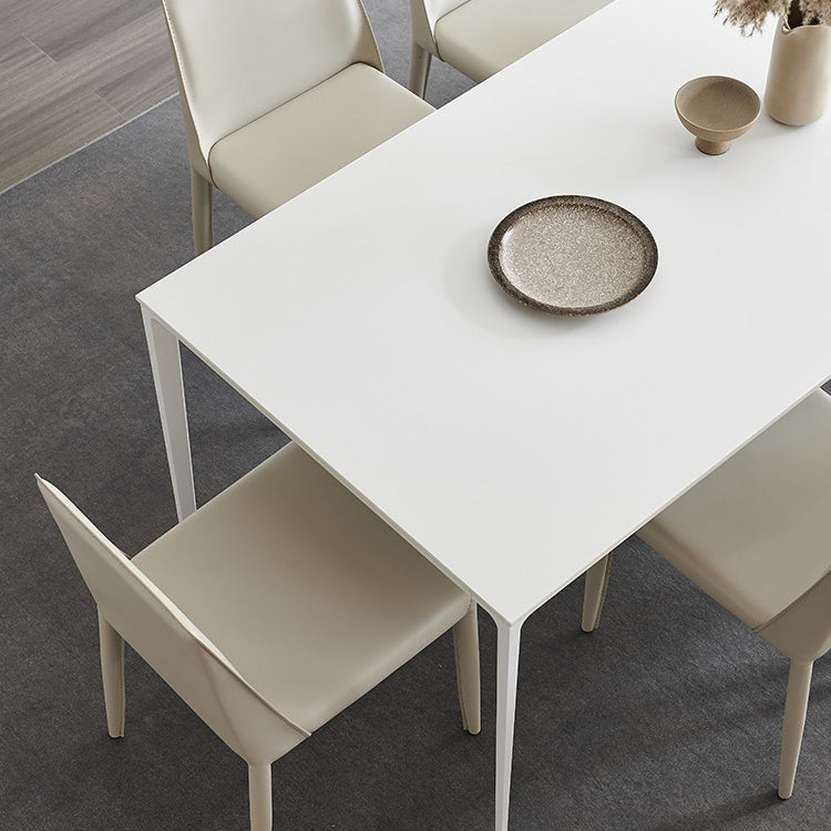 Stone Top Dining Table Rectangle Contemporary Dining Table with 4 Legs