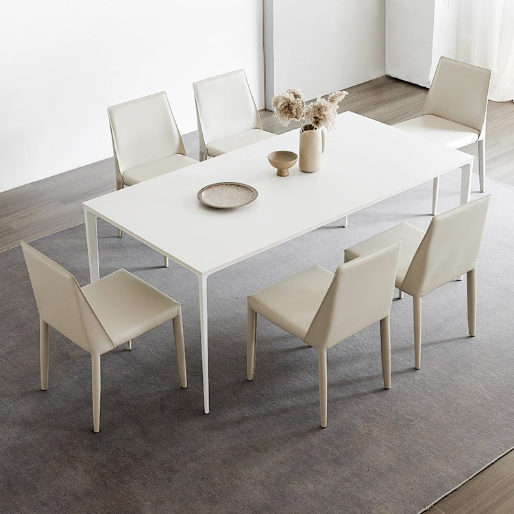 Stone Top Dining Table Rectangle Contemporary Dining Table with 4 Legs