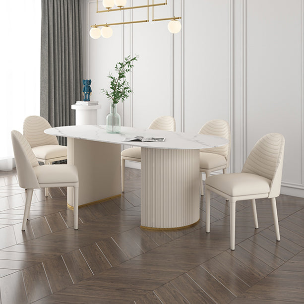Modern Sintered Stone Dining Table Oval Dinner Room Kitchen Table