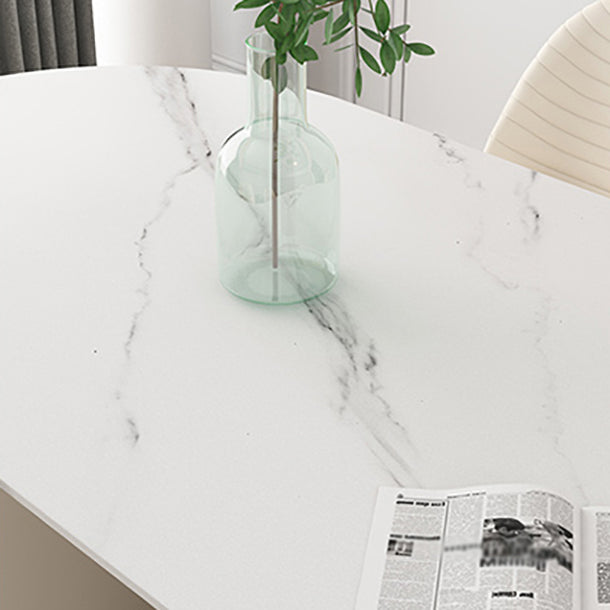 Modern Sintered Stone Dining Table Oval Dinner Room Kitchen Table