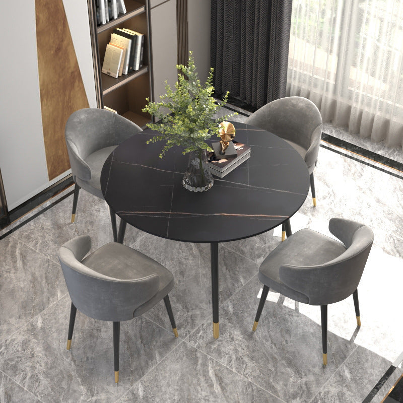 Sintered Stone Matte Finish Restaurant Table 4 Legs Glam Style Dining Table