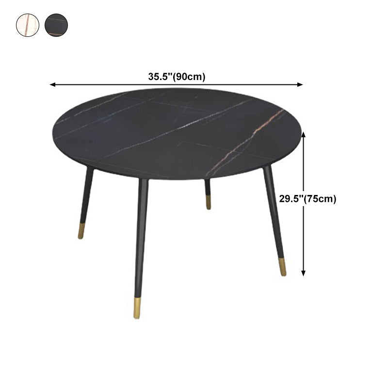 Sintered Stone Matte Finish Restaurant Table 4 Legs Glam Style Dining Table