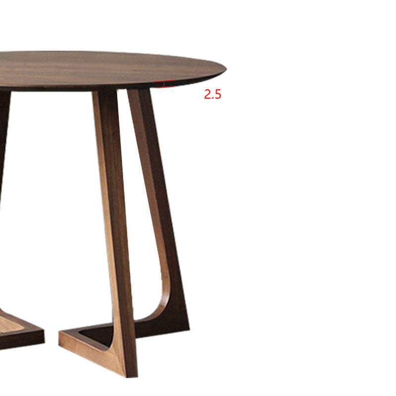 Simple Walnut Ash Dining Table Double Solid Wood Pedestal Home Table