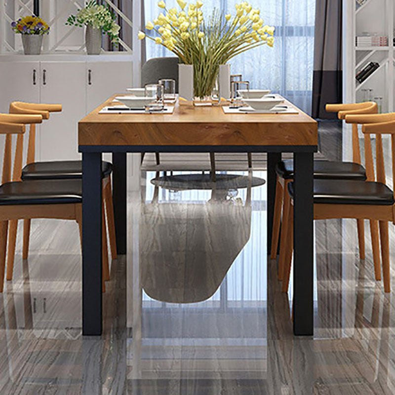 Industrial Rectangle Solid Wood Table Standard Height Dining Table with 4 Legs