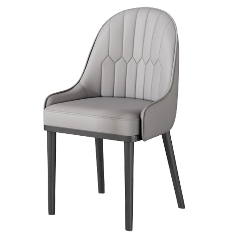 Glam Style Parsons Dining Side Chair Leather Indoor Dining Chair