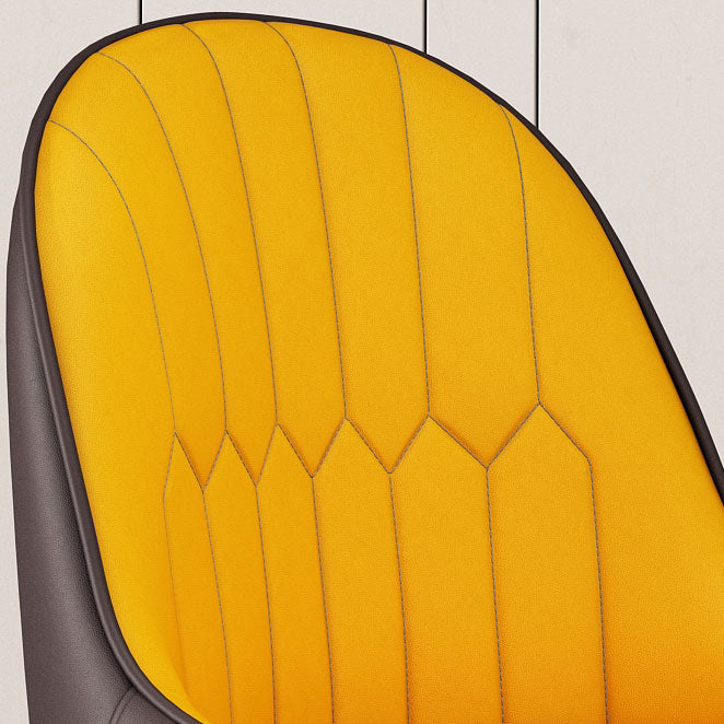 Glam Style Parsons Dining Side Chair Leather Indoor Dining Chair