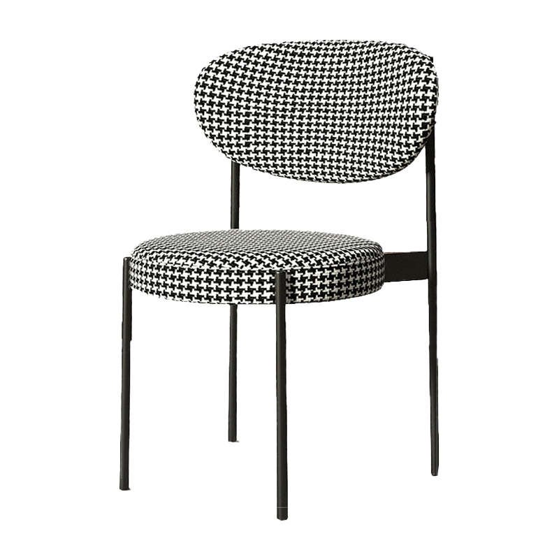 Glam Style Upholstered Dining Chair Open Back Dining Side Chair for Home