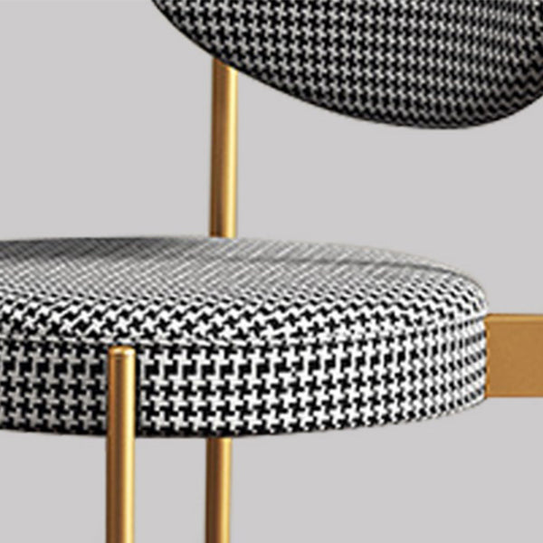 Glam Style Upholstered Dining Chair Open Back Dining Side Chair for Home