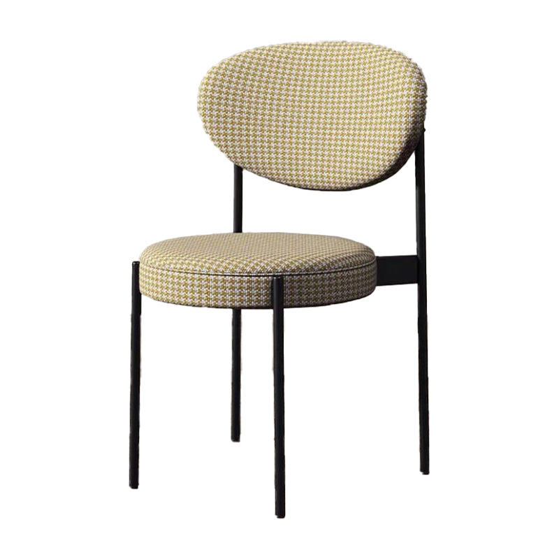 Glam Style Upholstered Dining Chair Open Back Dining Side Chair for Home