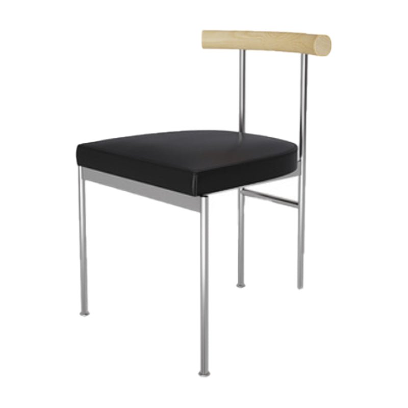 Glam Style Faux Leather Dining Chair Open Back Dining Side Chair for Home