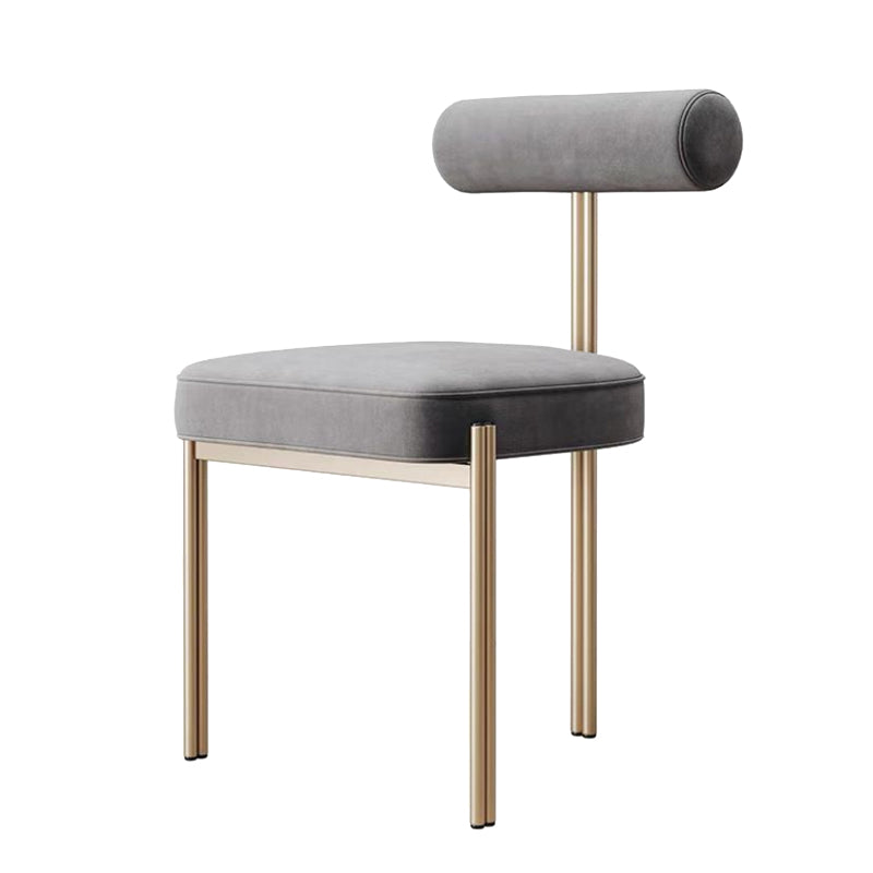 Glam Style Upholstered Dining Chair Open Back Dining Side Chair for Indoor